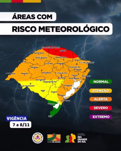 Ciclone extratropical chega ao RS na noite desta Quinta-feira
