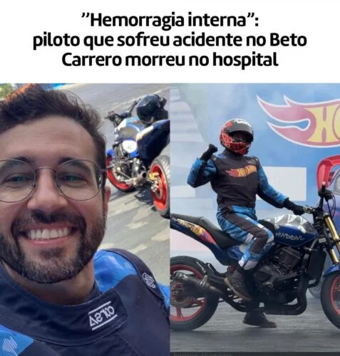 Hemorragia Interna: Piloto que sofreu acidente no Beto Carrero morreu no hospital