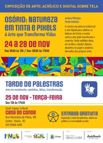 EXPOSIÇÃO “OSÓRIO: NATUREZA EM TINTA E PIXELS” INICIA NESTA SEGUNDA-FEIRA