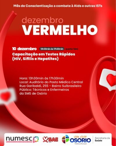 SECRETARIA MUNICIPAL DA SAÚDE VAI PROMOVER AÇÕES DE PREVENÇÃO ALUSIVAS AO DEZEMBRO VERMELHO EM OSÓRIO 4 589651436 1281290360706195 7728030254020227648 n 1