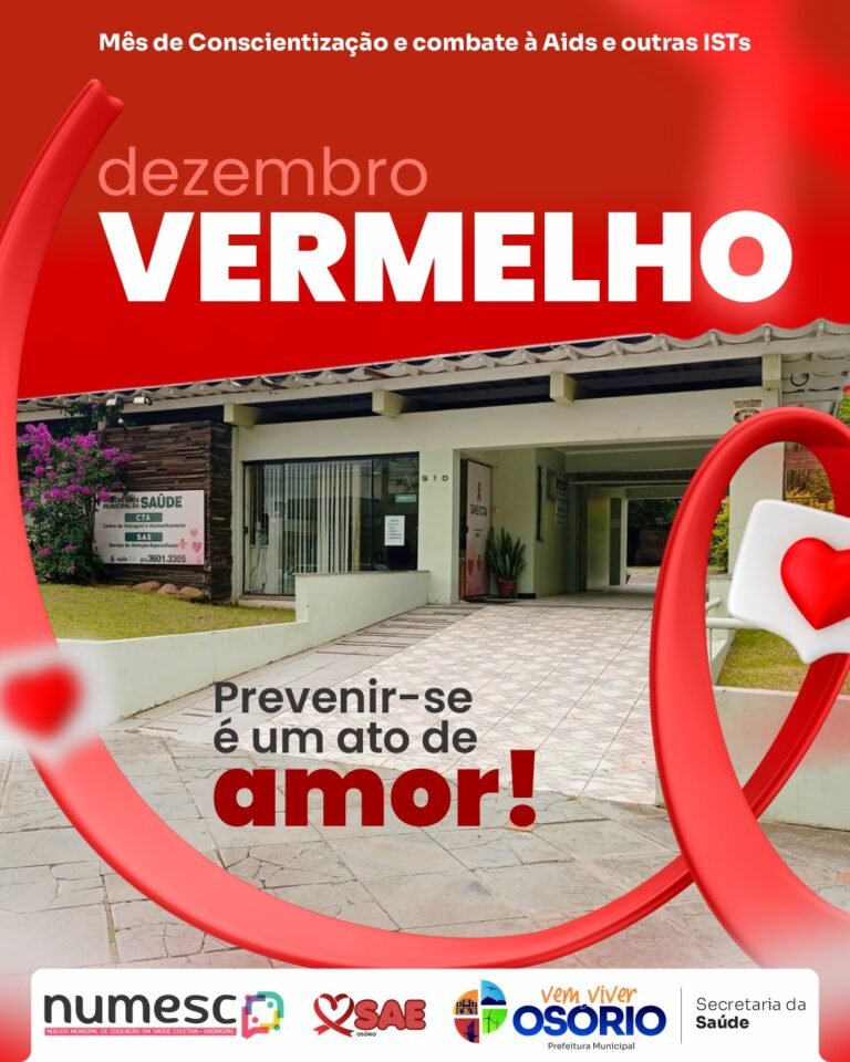 SECRETARIA MUNICIPAL DA SAÚDE VAI PROMOVER AÇÕES DE PREVENÇÃO ALUSIVAS AO DEZEMBRO VERMELHO EM OSÓRIO 22 590772210 1281290274039537 6368376924592003360 n