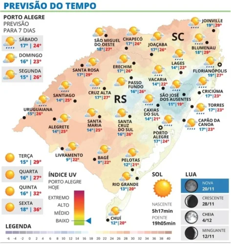 Sábado terá instabilidade e queda de temperaturas no RS 1 WhatsApp Image 2025 11 21 at 19 43 09