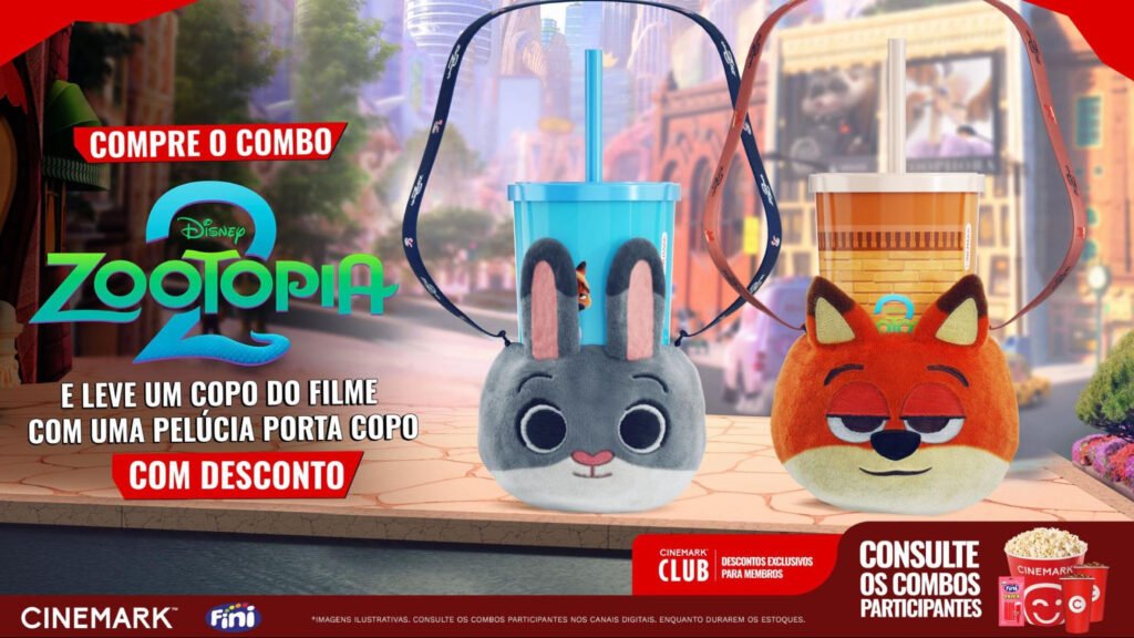 Alerta de fofura! Cinemark apresenta colecionáveis oficiais de 'Zootopia 2'