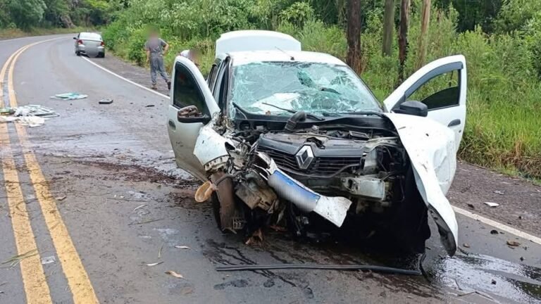 Colisão entre carro e moto mobiliza Bombeiros Voluntários na RSC-480 em São Valentim 1 Bombeiros Voluntários na RSC-480