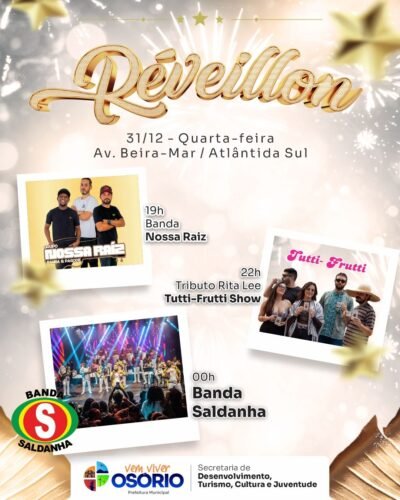 RÉVEILLON É EM ATLÂNTIDA SUL COM SHOWS E MUITA ANIMAÇÃO