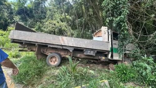 Caminhão sai da pista no Morro da Borússia e provoca congestionamento em Osório 2 608011008 25211419881863068 9173758723216602448 n e1767453241905