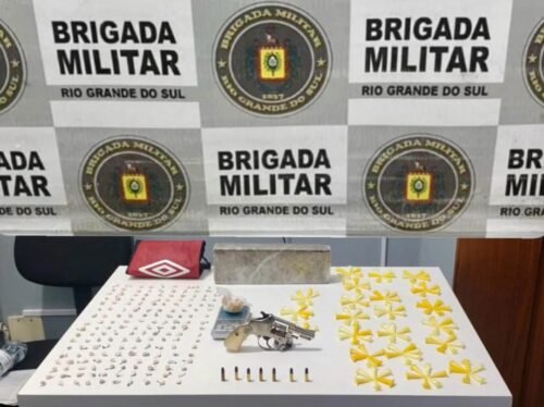 Indivíduos são presos por porte ilegal de arma e tráfico de drogas em Osório