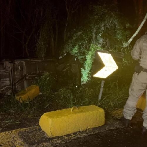 Saída de pista é registrada no Morro da Borússia, em Osório, na noite desta Quarta-feira 2 612996704 25247700881568301 7661351378088999604 n