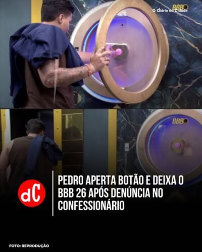 Após ser acusado de assédio, o participante do BBB 26 Pedro, apertou o botão de desistência e abandonou o programa