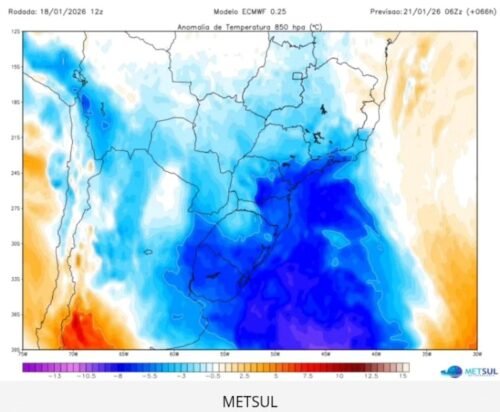 Massa de ar frio derruba temperaturas e traz alívio ao calor no RS