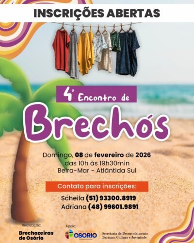 INSCRIÇÕES ABERTAS PARA O 4º ENCONTRO DE BRECHÓS EM ATLÂNTIDA SUL 1 624682166 1331482425686988 883061081448886153 n 1
