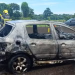 Engavetamento com 8 veículos deixa feridos na BR-101 em SC, um dos carros pegou fogo