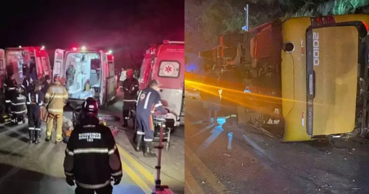 Ônibus que trazia migrantes ilegais para SC tomba a caminho de Itapema; cinco morreram