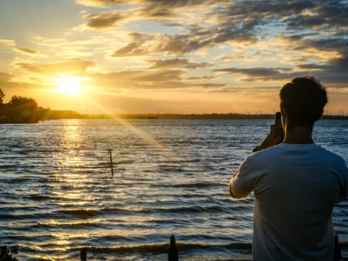 Pôr do Sol encanta frequentadores da barra do Rio Tramandaí, no Litoral Norte 1 IMG 1965