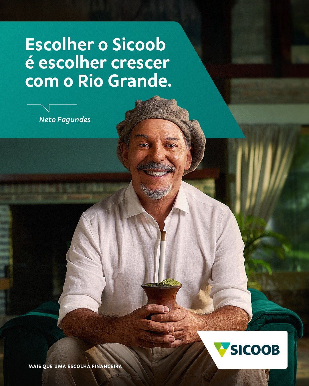Sicoob anuncia Neto Fagundes como embaixador da marca no Rio Grande do Sul