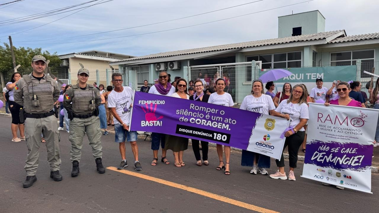 TRADICIONAL CAMINHADA DO POSTO PRIMAVERA PELO FIM DA VIOL&Ecirc;NCIA CONTRA A MULHER RE&Uacute;NE COMUNIDADE E INSTITUI&Ccedil;&Otilde;ES EM OS&Oacute;RIO