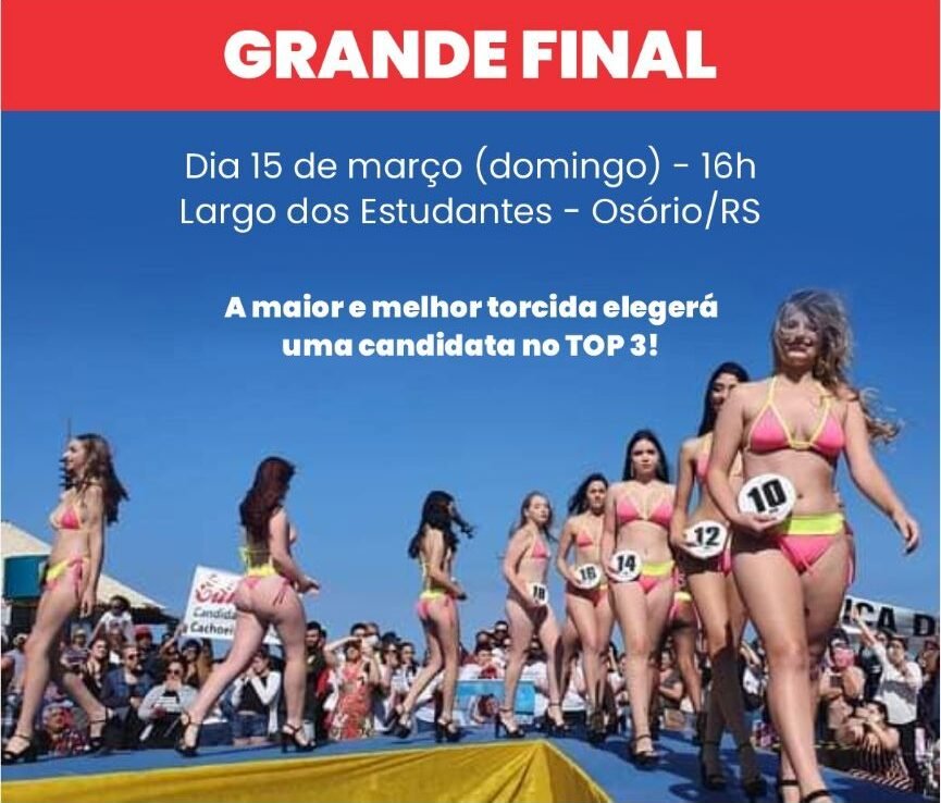 GRANDE FINAL DO NOVA GAROTA RIO GRANDE DO SUL 2026 OCORRE NESTE DOMINGO EM OS&Oacute;RIO