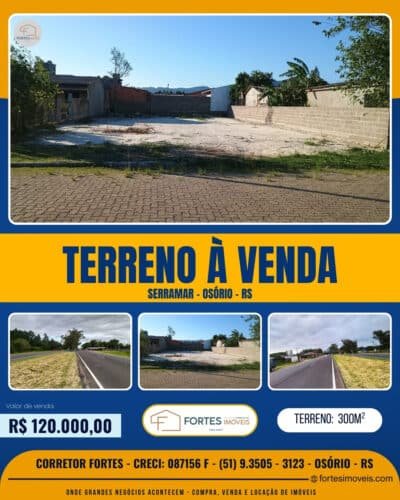 Fortes Imóveis Vende Terreno no Bairro Serramar em Osório -RS