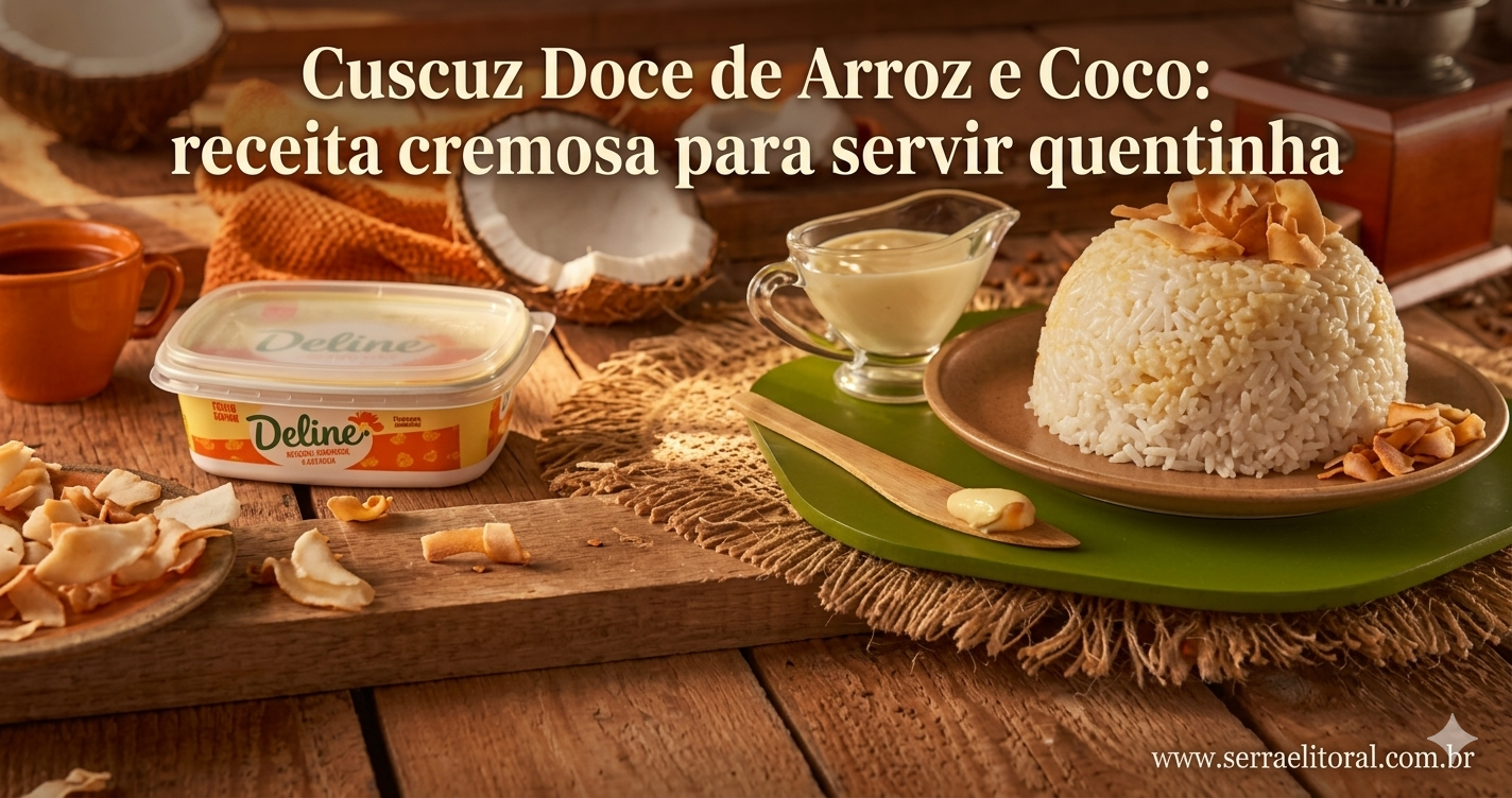 Cuscuz Doce de Arroz e Coco: receita cremosa para servir quentinha