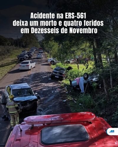 Acidente na ERS - 561 deixa um morto e quatro feridos em Dezesseis de Novembro 1 710120088 4096527473970608 6349114884835370693 n