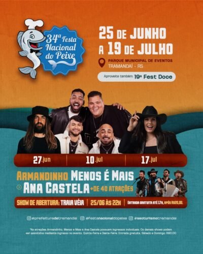 A 34ª Festa Nacional do Peixe vem aí com uma Programação Repleta de Atrações para Todos os Públicos!