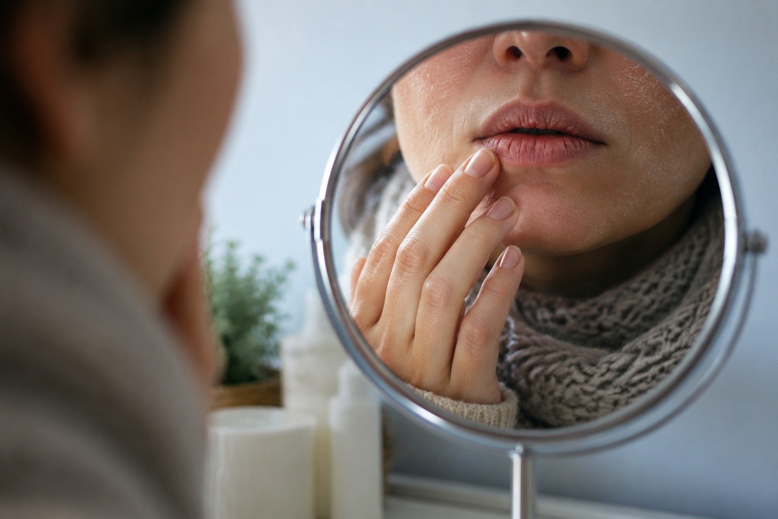 Lábios rachados e pele ressecada no inverno nem sempre são culpa apenas do frio 1 Dermatologista da Hapvida explica por que banhos muito quentes e até lamber os lábios podem agravar o problema durante os dias frios.