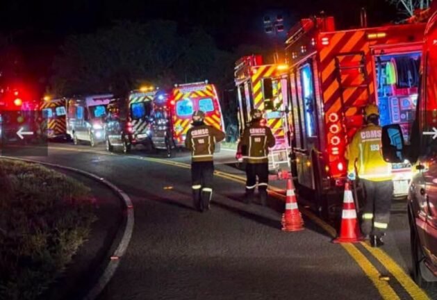ÔNIBUS QUE SAIU DE GRAMADO NO RS RUMO AO PARAGUAI, SAI DA PISTA, CAI EM RIBANCEIRA E DEIXA TRÊS MORTOS NA SC-492 5 748863849 2594886767624572 3723204150767977582 n