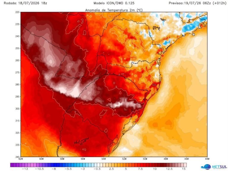 Dados do Instituto Nacional de Meteorologia (Inmet) mostram que diversas cidades registraram temperaturas próximas dos 30°C à meia-noite, um cenário incomum para o mês de julho.