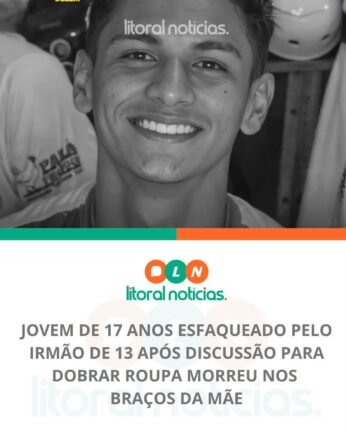 Um adolescente de 17 anos morreu após ser esfaqueado durante uma discussão com o próprio irmão, de 13 anos, dentro da residência da família. 2 750570002 1774238190593921 393298300679510400 n