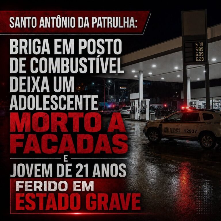 Uma briga terminou com um adolescente de 17 anos morto e um jovem de 21 anos gravemente ferido na madrugada deste domingo (2).