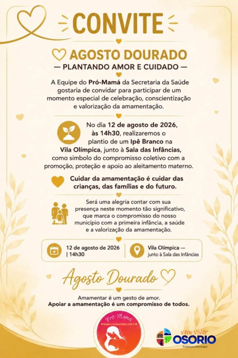 A iniciativa simboliza o compromisso coletivo com a promoção, proteção e apoio à amamentação, reforçando a importância desse gesto para a saúde e o desenvolvimento das crianças.