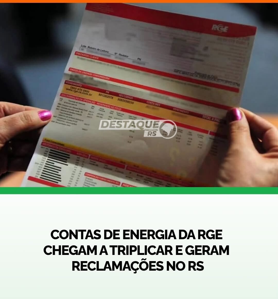 Contas de Energia da RGE chegam a Triplicar e Geram Reclamações no RS 1 Moradores de diferentes cidades do Rio Grande do Sul relatam aumentos expressivos nas contas de energia elétrica da RGE nas últimas semanas.