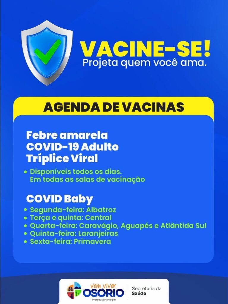 No último sábado (22/08), em Osório, foi realizado o Dia D, da campanha de multivacinação.