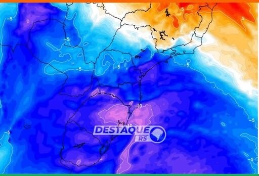 Uma nova e forte massa de ar frio deve avançar pelo Sul do Brasil na primeira semana de setembro.