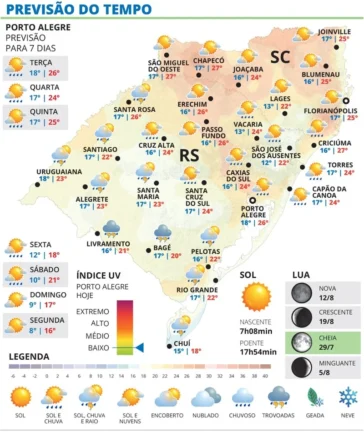 Terça-feira será de chuva em várias regiões, com chance de trovoadas e granizo na Fronteira do RS 2 mmmmmmmmmmmmm