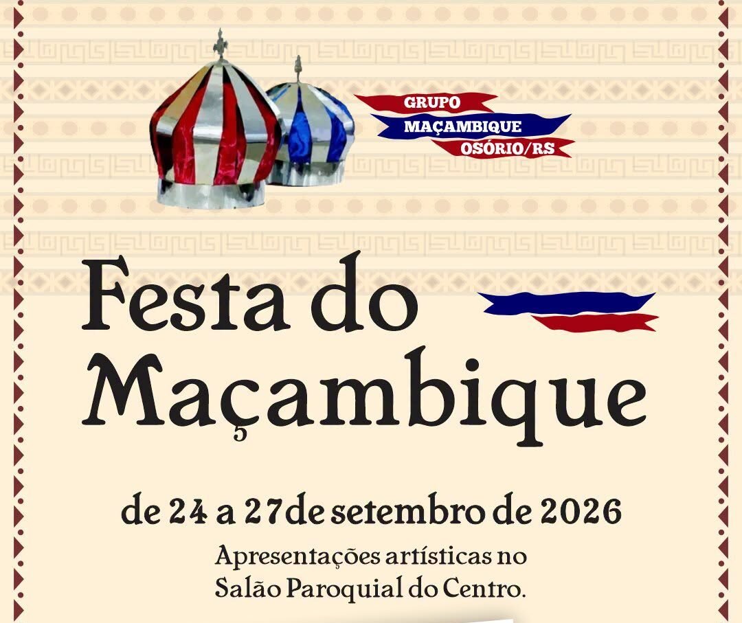 Festa em Louvor a Nossa Senhora do Rosário e Festa Maçambique iniciam nesta Quinta em Osório 1 Uma tradição secular afro-católica do município de Osório que une fé, herança quilombola e cultura popular inicia nesta quinta-feira.