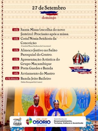 Festa em Louvor a Nossa Senhora do Rosário e Festa Maçambique iniciam nesta Quinta em Osório 6 5 1