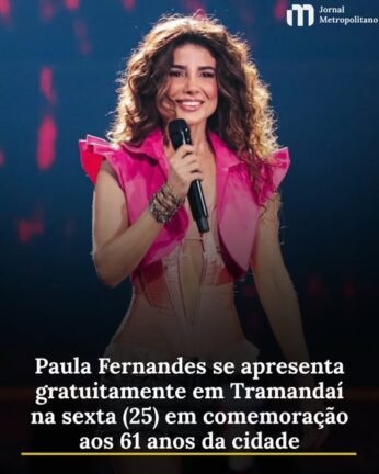 Paula Fernandes fará show gratuito em Tramandaí no dia 25 de setembro, às 21h