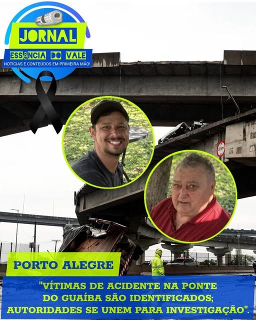 Tragédia na Freeway: Caminhão despenca da nova ponte do Guaíba e mata dois moradores do Litoral Norte 10 Um grave acidente de trânsito resultou na morte de duas pessoas na tarde deste domingo (27), em Porto Alegre.