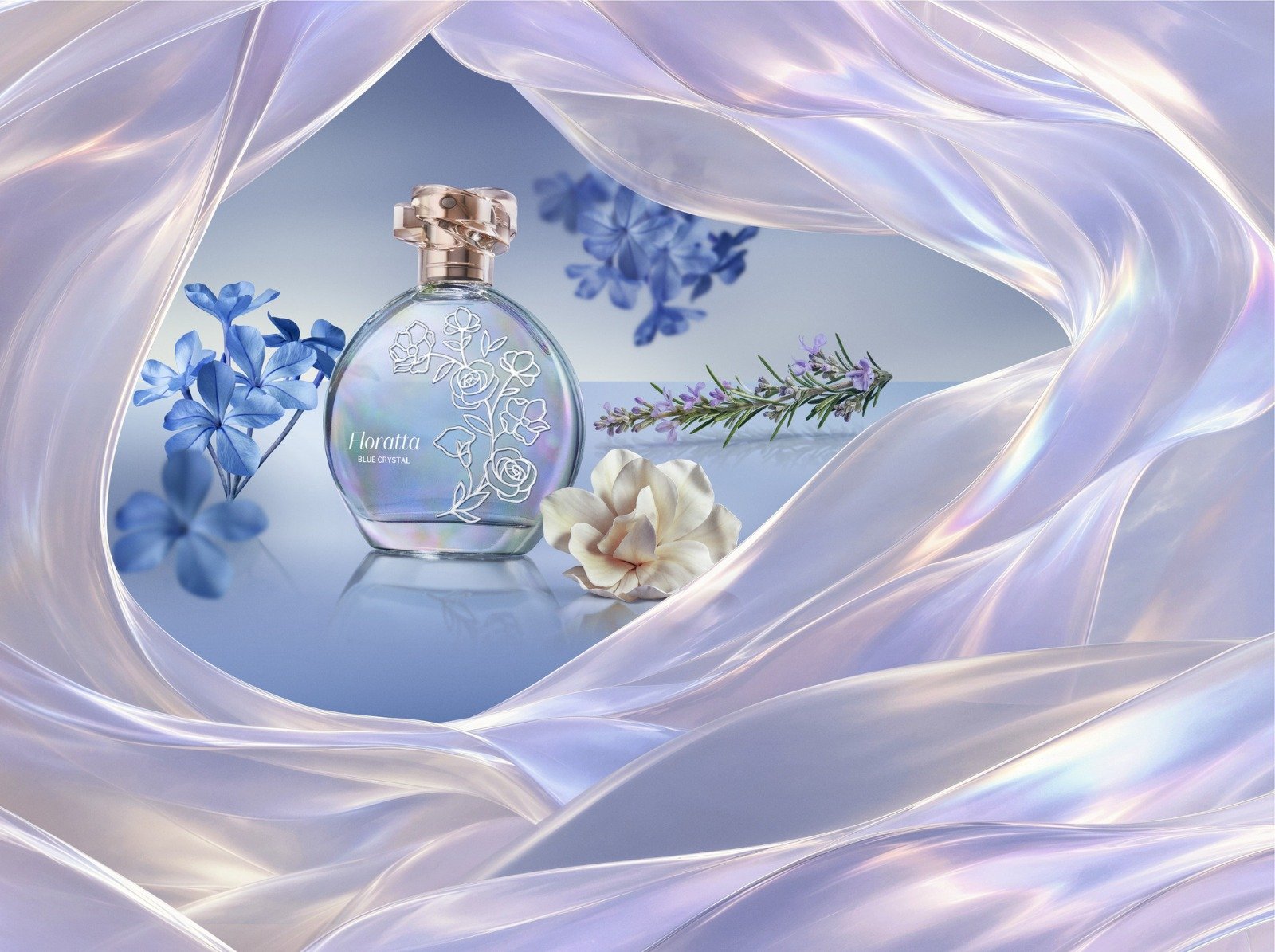 O Boticário inaugura uma nova fase do mercado de florais frescos e apresenta Floratta Blue Crystal.