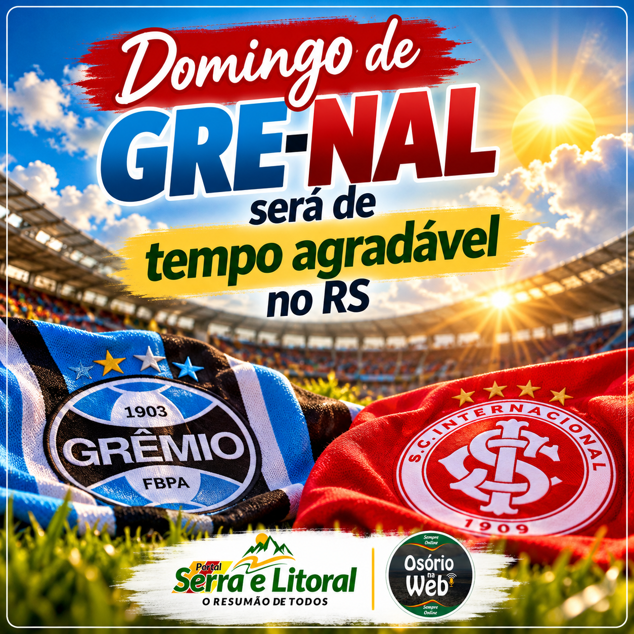 O Rio Grande do Sul ainda terá muitas nuvens neste domingo.