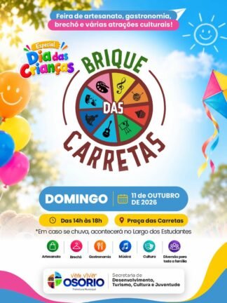 Brique das Carretas terá Show de Mágica e Show Musical, além de Artesanato, Gastronomia e Brechó