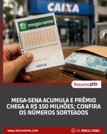 Mega-Sena acumula e prêmio chega a R$ 150 Milhões