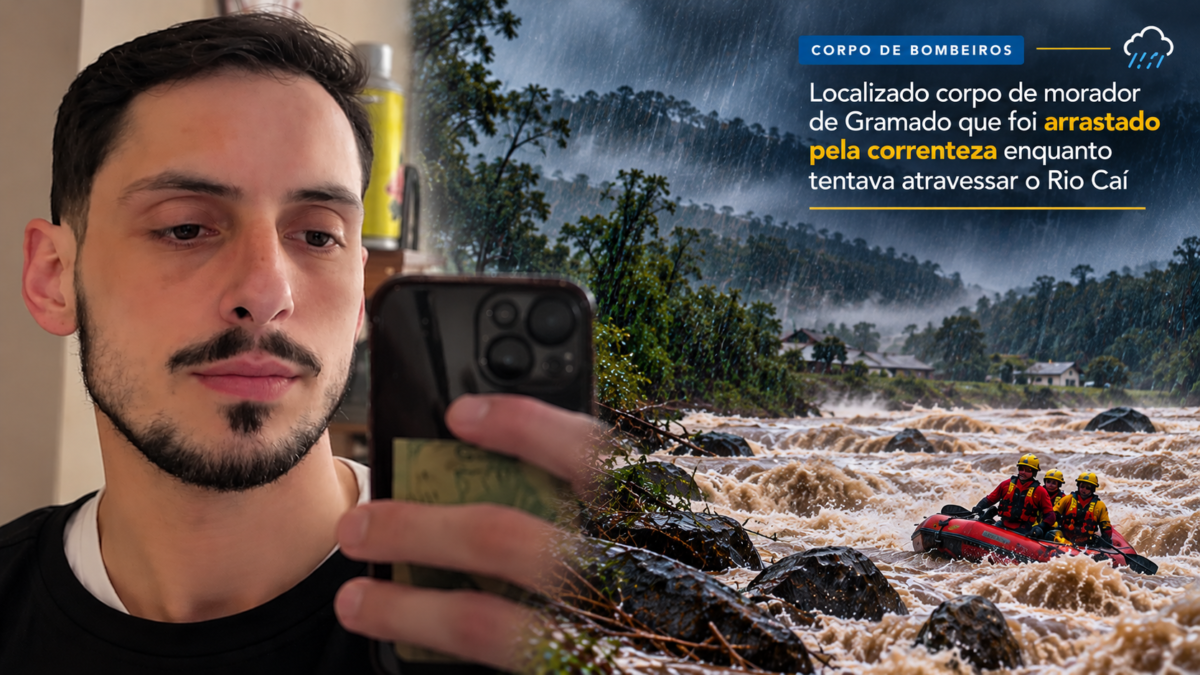 Foi encontrado o corpo de William Bogorni Strossi, de 28 anos, que estava desaparecido desde o sábado, dia 3
