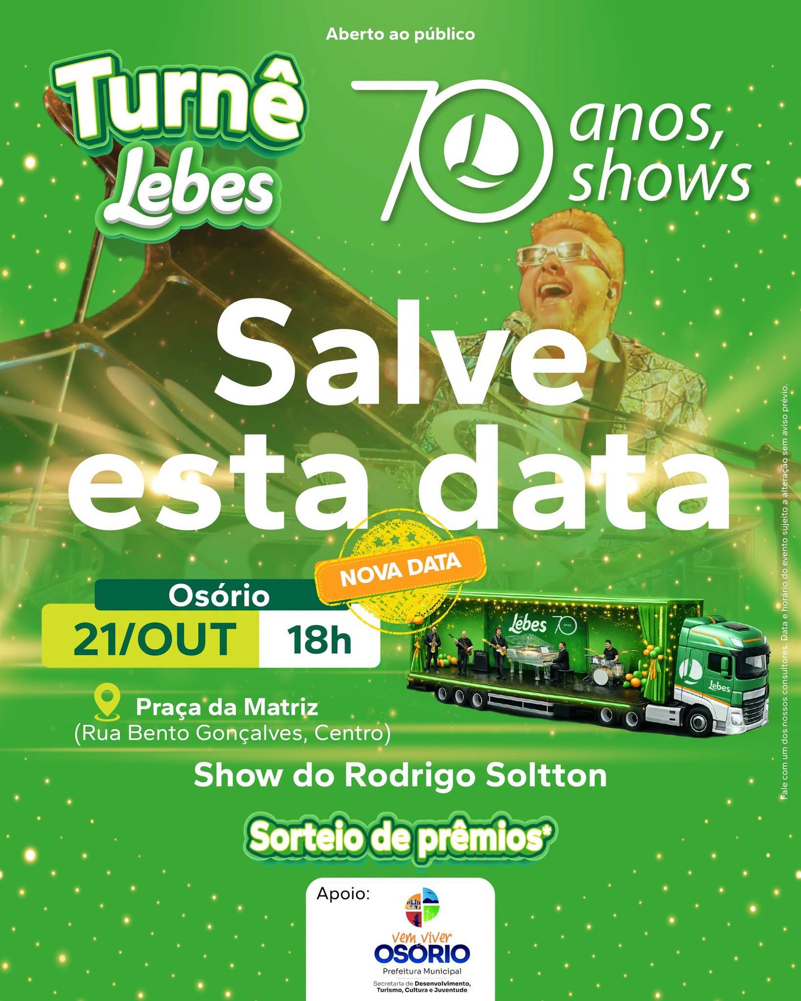 Aniversário da Loja Lebes será festejado com Show e Sorteio de Brindes em Osório, nesta Quarta-feira 1 aniversario da loja lebes sera festejado com show e sorteio de brindes em osorio nesta qua