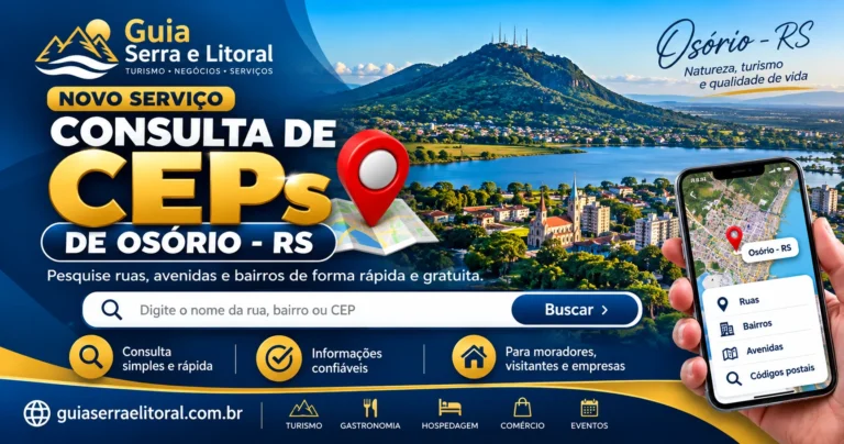 Novo buscador permite consultar CEPs de Osório RS