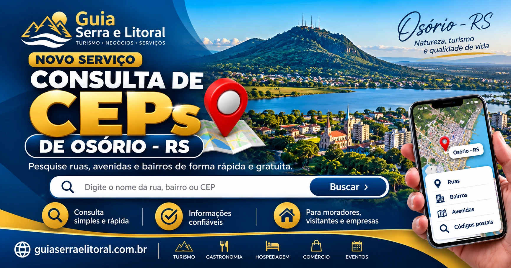 Novo buscador permite consultar CEPs de Osório RS 1 Novo buscador permite consultar CEPs de Osório RS