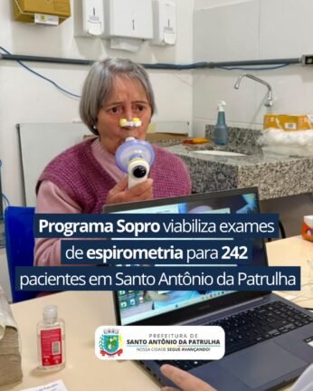Programa Sopra viabiliza exames de Espirometria para 242 pacientes em Santo Antônio da Patrulha