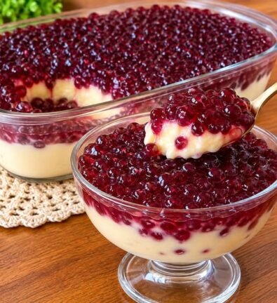 Sagu de Vinho com Creme de Baunilha