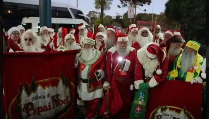 Encontro dos Papais Noéis, momento de conexão e magia.